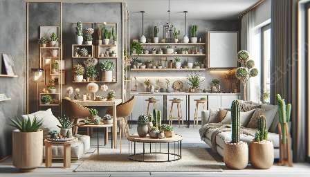 utilisations de plantes succulentes et de cactus dans la décoration intérieure
