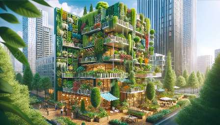 vertikalt trädgårdsarbete i stadsområden