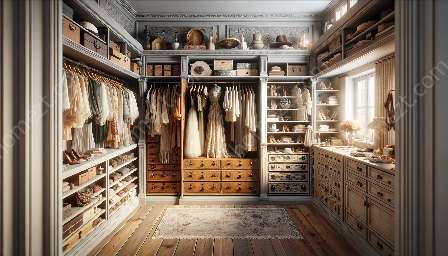 armazenamento e organização de guarda-roupas vintage