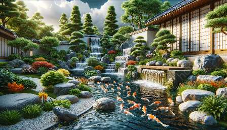 recursos hídricos em jardins japoneses